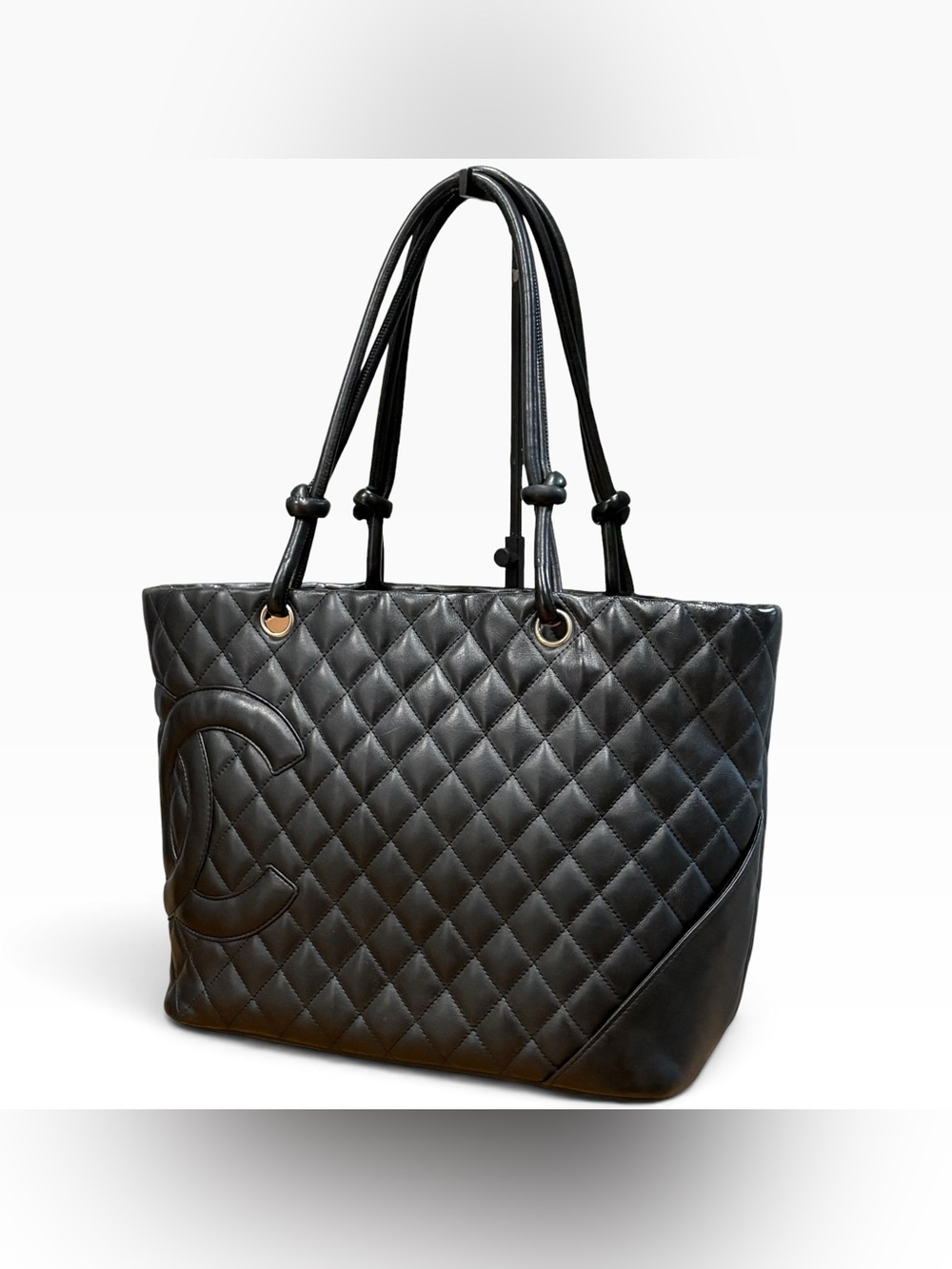 CHANEL Cambon Black on Black w Hot Pink Interior